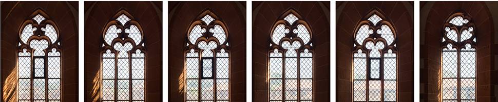 Quelle: Altstadtgemeinde/Foto: Dr. Manfred Schneider Bildausschnitt: Fenstermaßwerke (Heiliggeistkirche - Südempore)